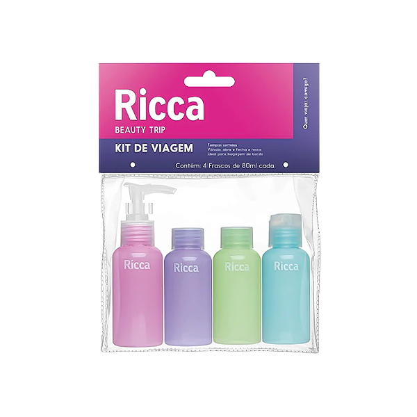 Kit Frasco Para Viagem Ricca Com 4