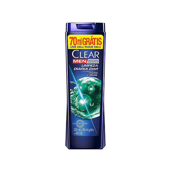Shampoo Clear Men Anticaspa 2Em1 Grátis70ML 400ML