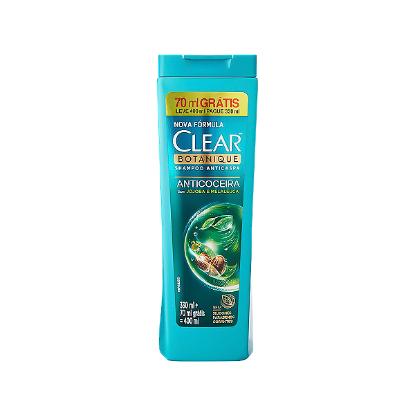 Shampoo Clear Anticaspa Anticoceira Grátis70ML 400ML