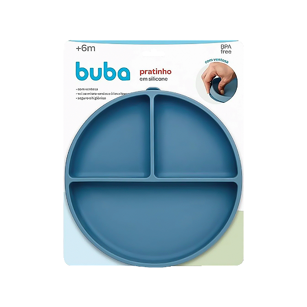 Pratinho Buba Com Ventosa Azul