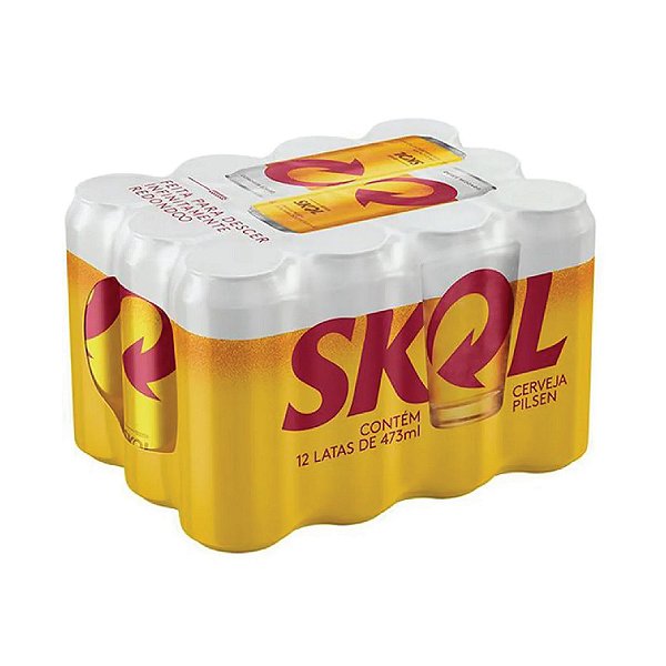 Cerveja Skol Pilsen com 12 Unid. Lata 473ml