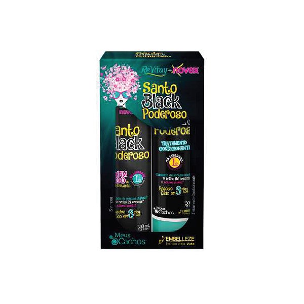 Kit Shampoo e Condicionador Novex Santo Black Poderoso 300ml