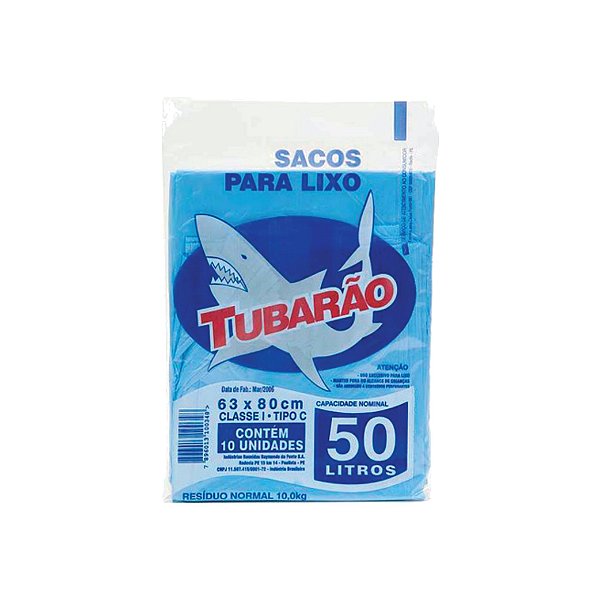 Saco de Lixo Tubarão 50L