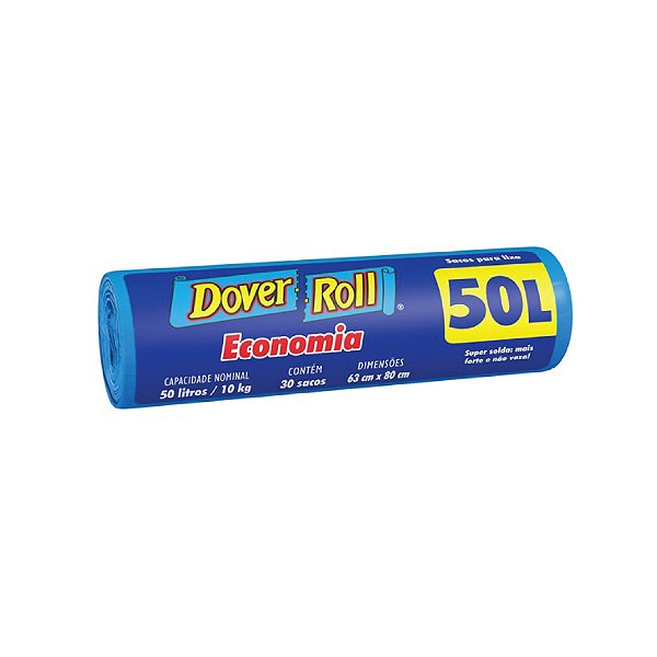 Saco de Lixo Dover Roll 50L com 30 Sacos
