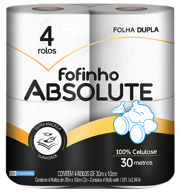 Papel Higiênico Fofinho Folha Dupla Absolute 4X30