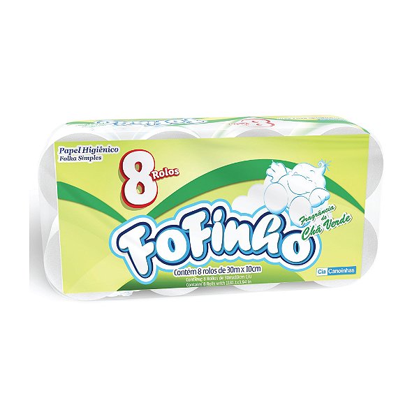 Papel HigIênico Fofinho Folha Simples 8x30m Chá Verde