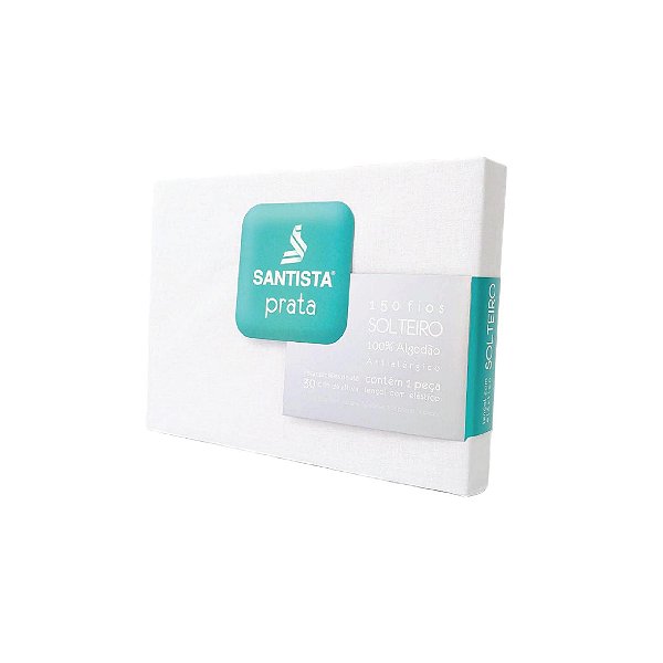 Lençol Santista Solteiro Prata C/Elástico 0001 Branco