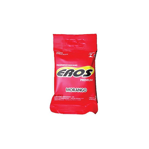 Preservativo Eros Morango C/3