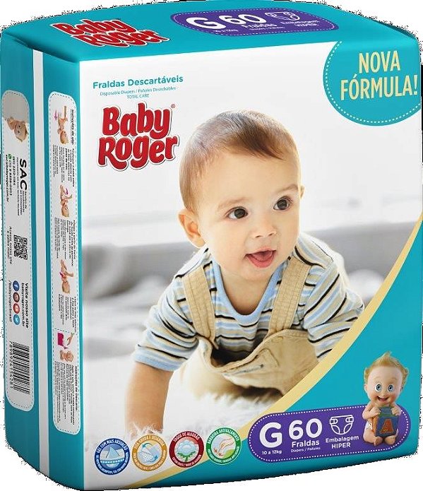 Fralda Descartável Baby Roger Hiper G C/60