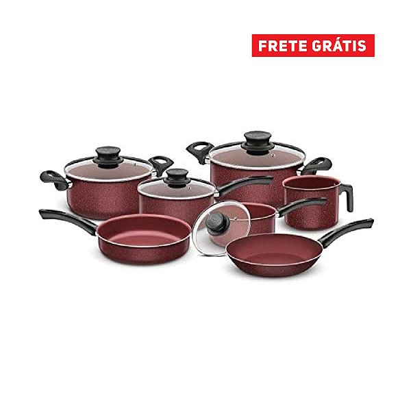 Conjunto de Panelas Tramontina Paris 7 Peças Vermelho Stone 20599/988