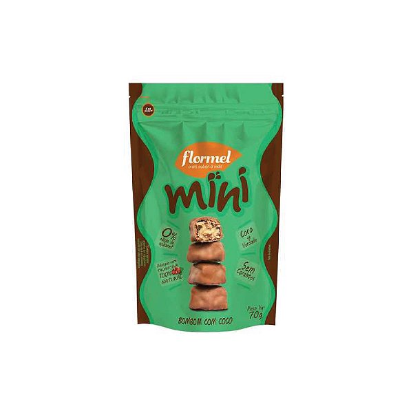 Mini Bombom Flormel Com Côco Zero Açúcar 60g