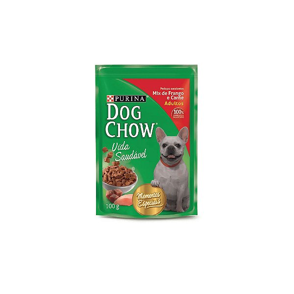 Ração Dog Chow Mix de Frango e Carne ao Molho 100g