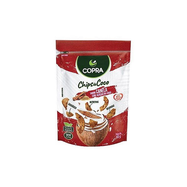 Chips de Coco Copra Canela com Açúcar de Coco 60g