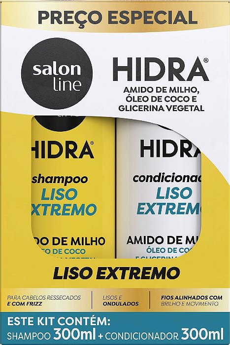 Kit Shampoo e Condicionador Salon Line Hidra Super Liso 300ml