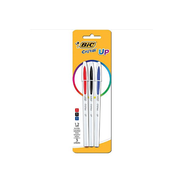 Caneta Bic Cristal 1.2 Up Azul/Preto/Vermelho