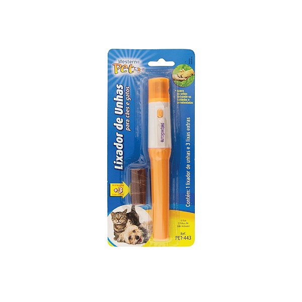 Lixador de Unhas Western Para Cães e Gatos C/3 Lixas