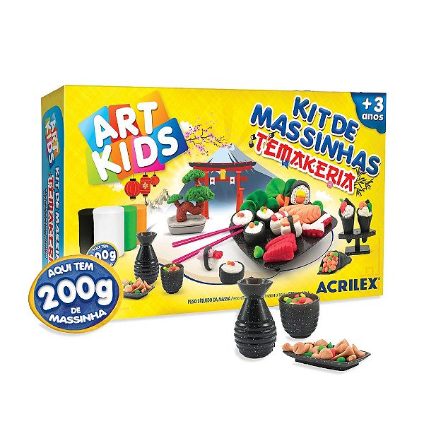 Kit Massinha Acrilex Temakeria 200g de Massinha +3 Anos