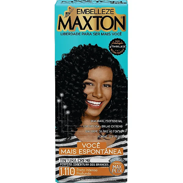 Coloração Creme Maxton Mini Kit 1.110 Preto Intenso