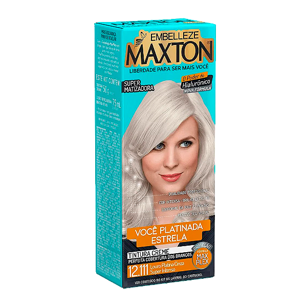 Tintura Maxton 12.111 Louro Platino Cinza