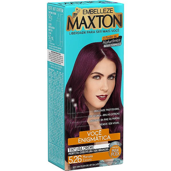 Coloração Creme Maxton Mini Kit 5.26 Marsala Escuro