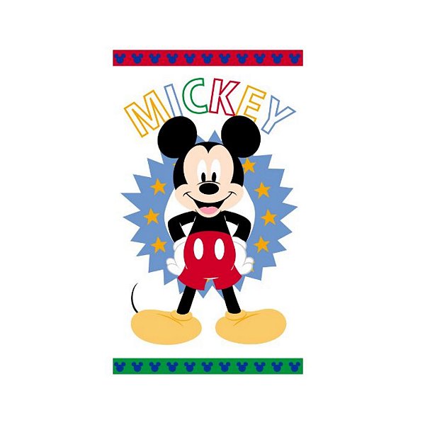 Toalha de Banho Infantil Santista 67x120cm Felpuda Disney Mickey