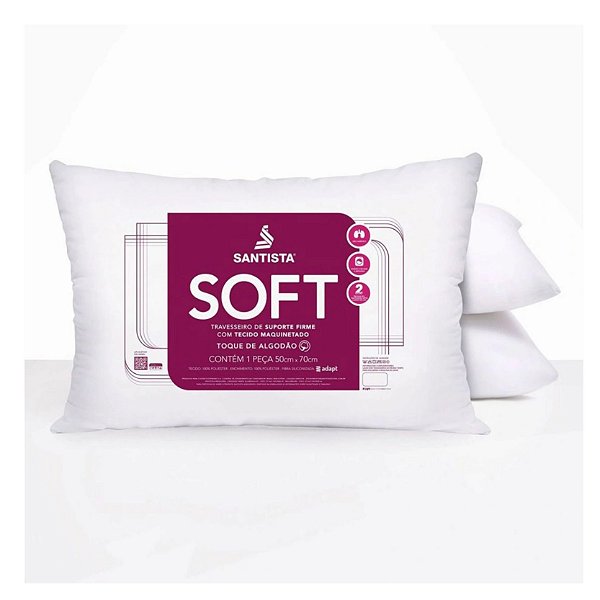 Travesseiro Antialérgico Santista 50x70cm Suporte Firme Soft