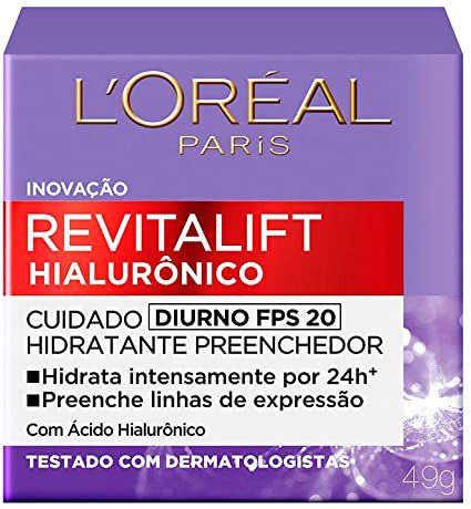 Creme Antirrugas Loreal Revitalift Hialurônico Diurno FPS20 49g