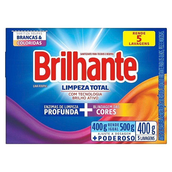 Sabão em Pó Brilhante Limpeza Total 400g