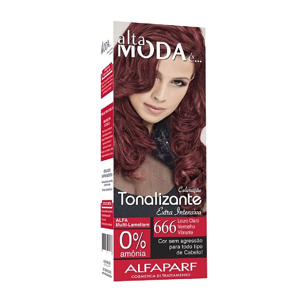 Tonalizante Alta Moda 666 Louro Claro Vermelho Brilhante 120g