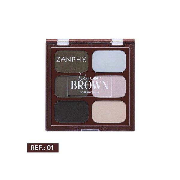 Paleta de Sombras Zanphy Liner Brown Cor 1 C/6 Cores