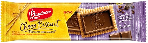 Biscoito Choco Biscuit Bauducco Meio Amargo 80g