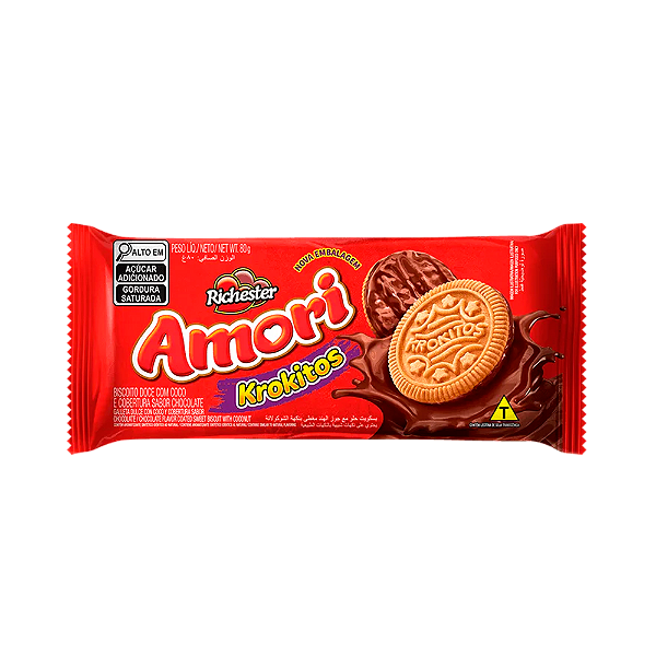 Biscoito Richester Amori Krokitos 80g
