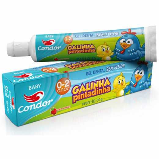 Gel Dental Condor Galinha Pintadinha Sem Flúor 3513 50g