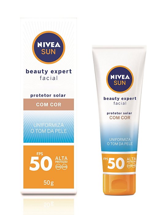 Protetor Solar Nivea Sun Beauty Expert Facial Com Cor FPS50 50g