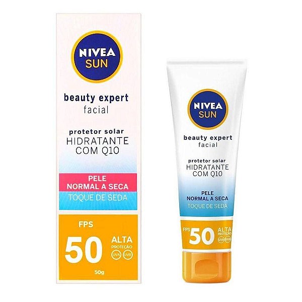 Protetor Solar Nivea Sun Hidratante Com Q10 Pele Normal a Seca 50FPS 50g