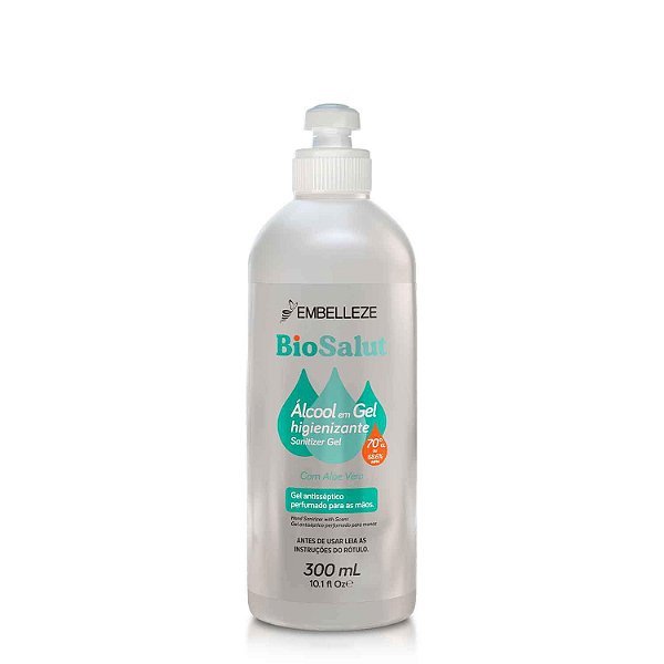 Álcool em Gel 70% Antisséptico BioSalut C/ Aloe Vera 300ml