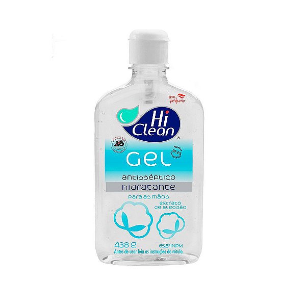 Gel Antisséptico Hidratante Hi Clean 70% Sem Perfume 438g