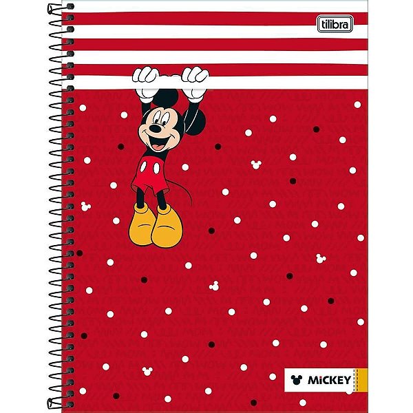 Caderno Capa Dura Universitário Tilibra Mickey Mouse 16 Matérias C/320 Folhas