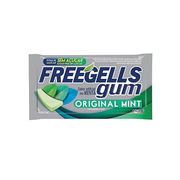 Chiclete Freegells Gum Original Mint 8g