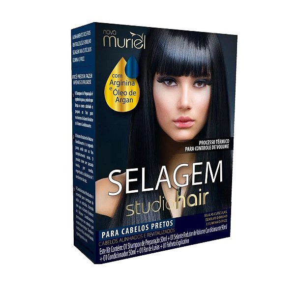 Kit Selagem Muriel Studio Hair Para Cabelos Pretos