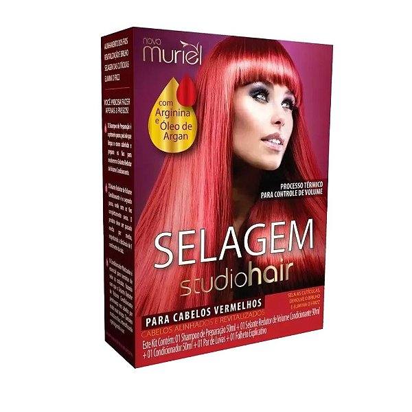 Kit Selagem Muriel Studio Hair Para Cabelos Vermelhos