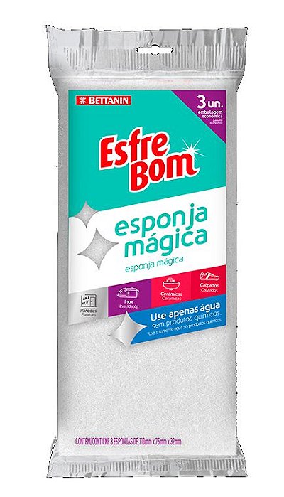 Esponja Mágica Esfrebom Bettanin C/3 Unidades