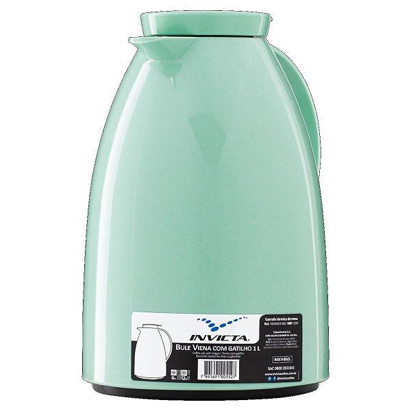 Bule Térmico Invicta Viena Com Gatilho Verde 1L