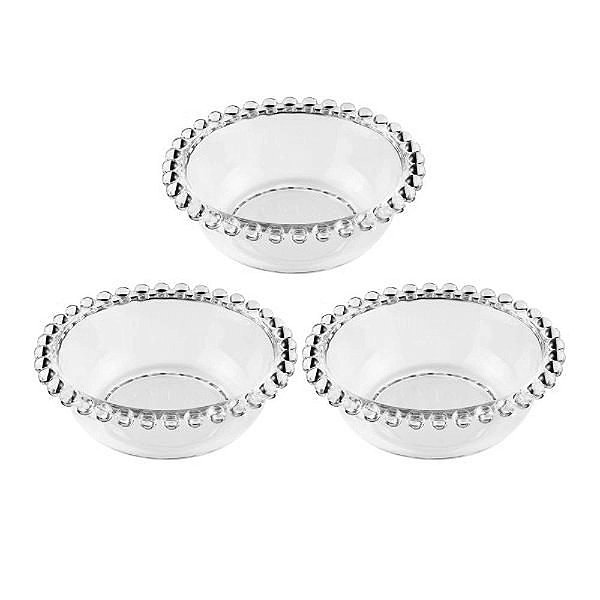 Conjunto de Bowls Cristal Rojemac Wolff Pearl C/3 Peças 14cm