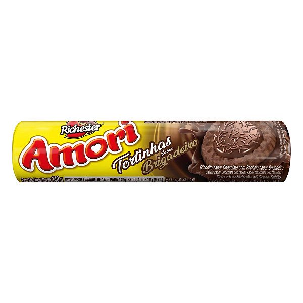 Biscoito Richester Amori Tortinhas Brigadeiro 140g