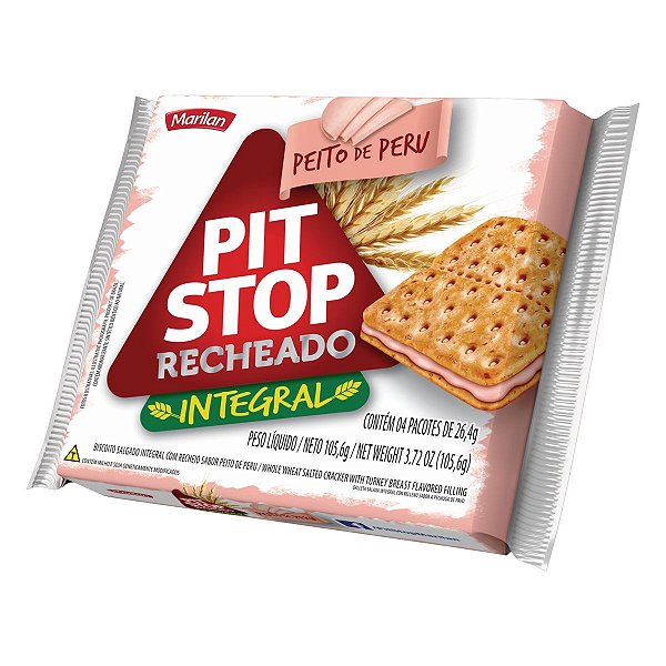 Biscoito Marilan Pit Stop Recheado Peito de Peru Integral 105,6g