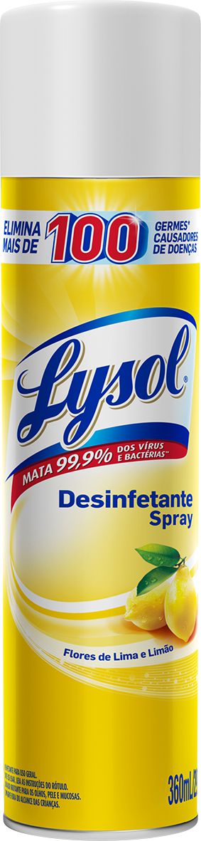 Desinfetante Aerosol Lysol Flores de Lima e Limão 360ml