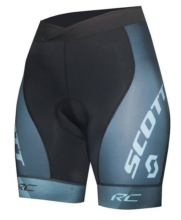 Bermuda Ciclismo Scott RC Pro Feminina - Preto/Azul