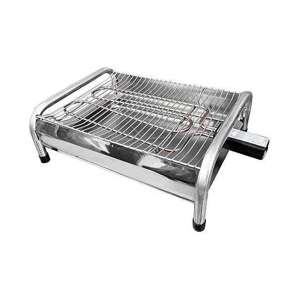 Churrasqueira Elétrica Tok Grill Ligth II Prateada Cromada com Grelha