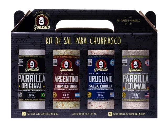 Kit Sal Parrilla com Sal Defumado 4x500G